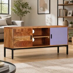 110x30x50 cm Acacia Wood TV Cabinet with Storage