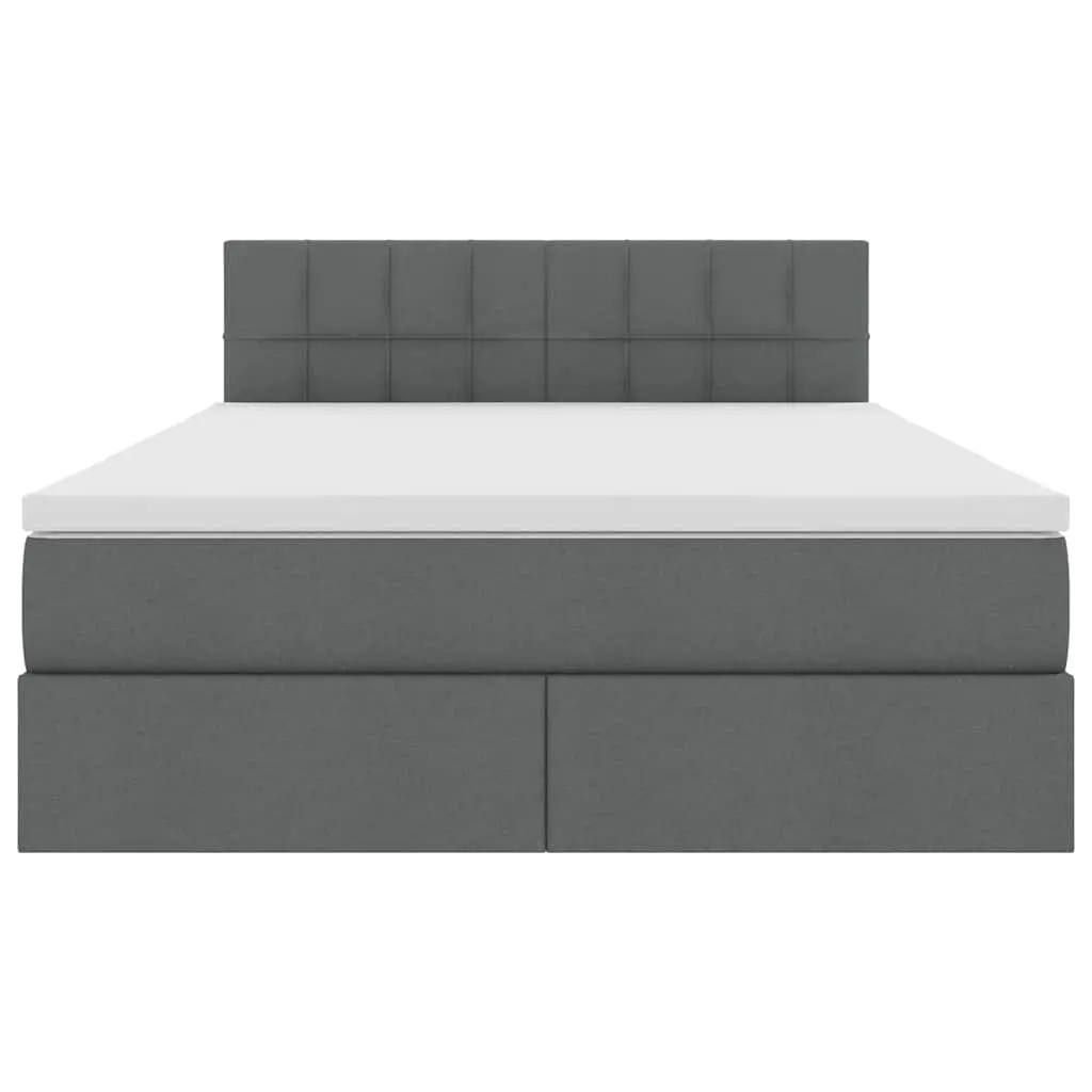LED Storage Bed with Mattress 152 x 203 cm