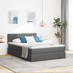LED Storage Bed Dimensions 137 x 190 cm with Mattress