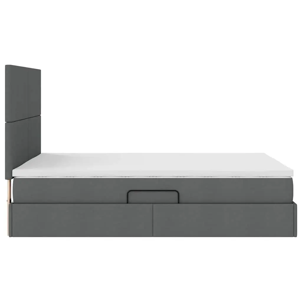 Storage Bed with Headboard for Bedroom Grey 153 x 203 cm