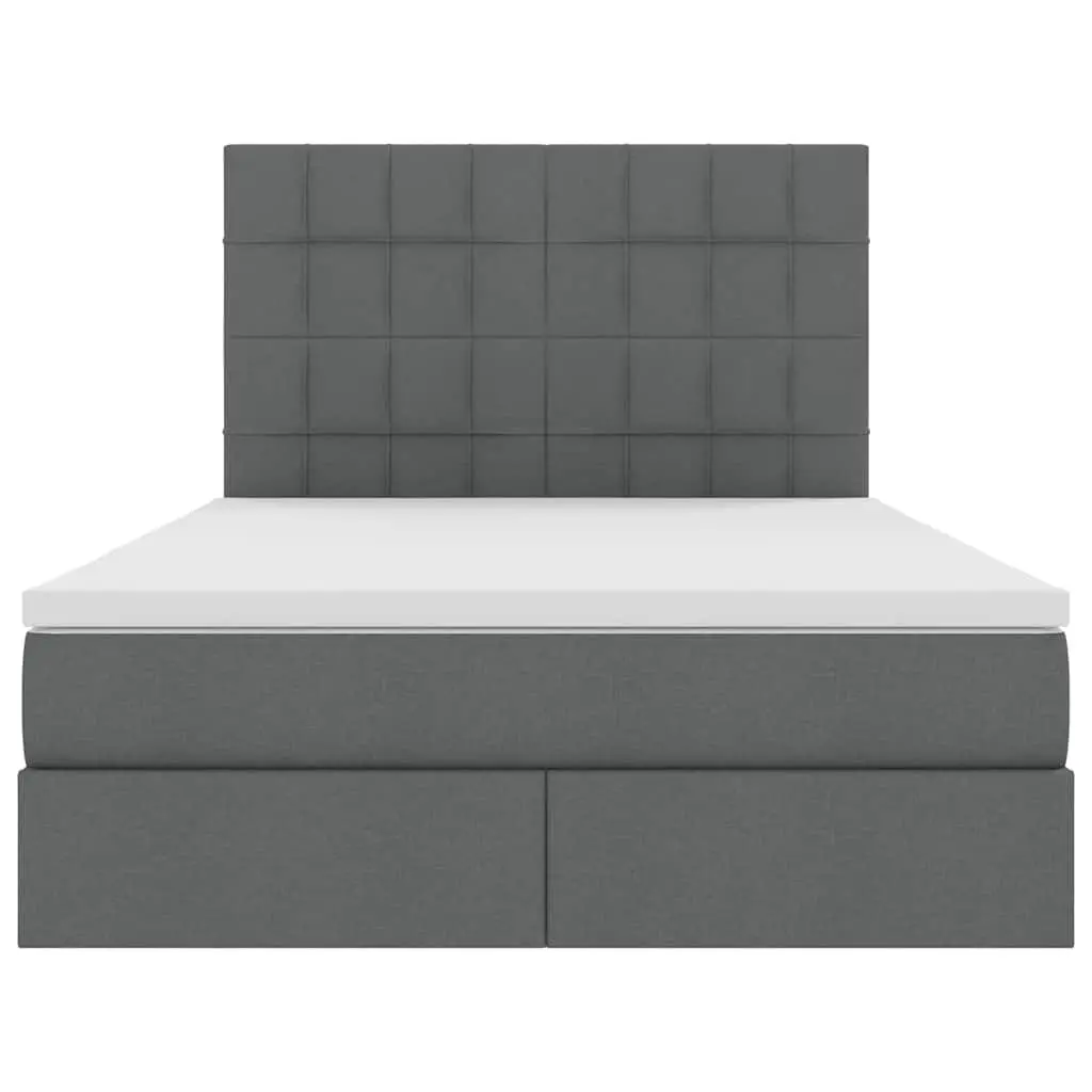 Grey Hydraulic Lift Storage Bed 153 x 203 cm