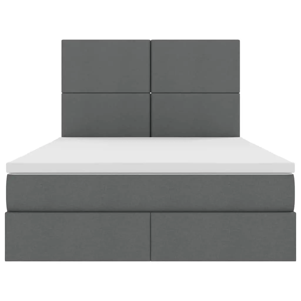 LED Storage Bed with Adjustable Headboard 152 x 203 cm