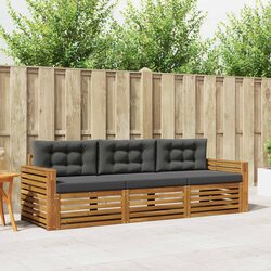 Outdoor Sofa Set 3 Piece Modular Garden Furniture Natural Anthracite Acacia Wood