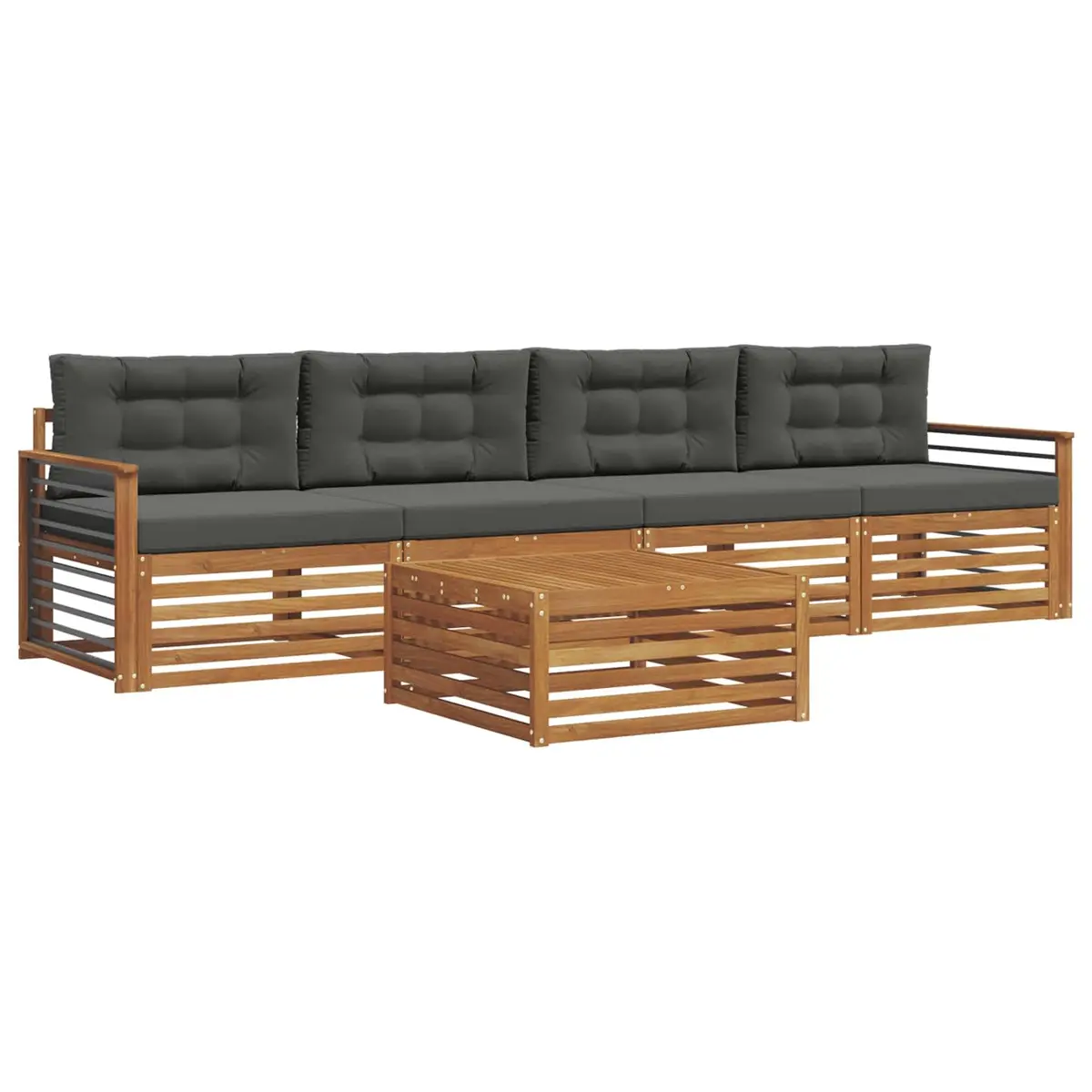 5-Piece Modular Outdoor Sofa Set with Acacia Wood