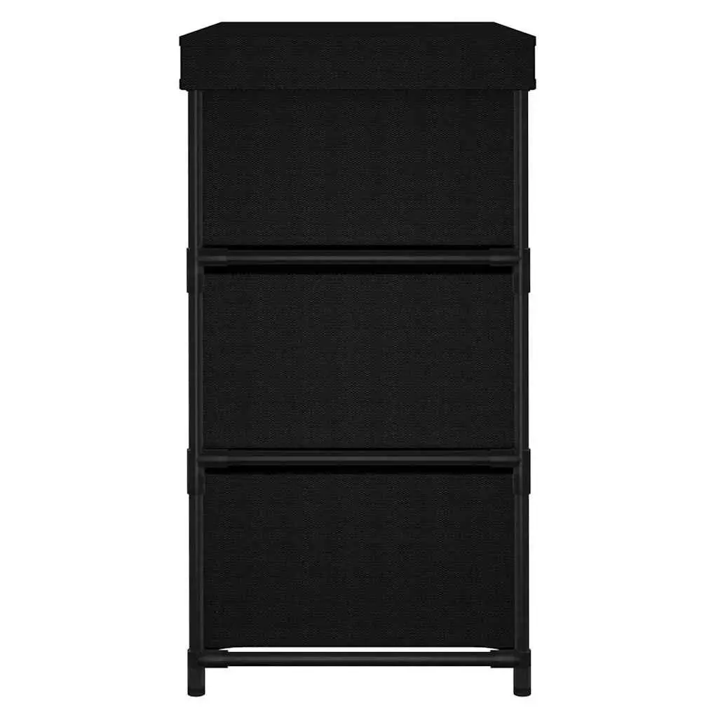 Storage Cabinet for Home Black 6 Drawer Fabric Organiser Steel Frame Unit