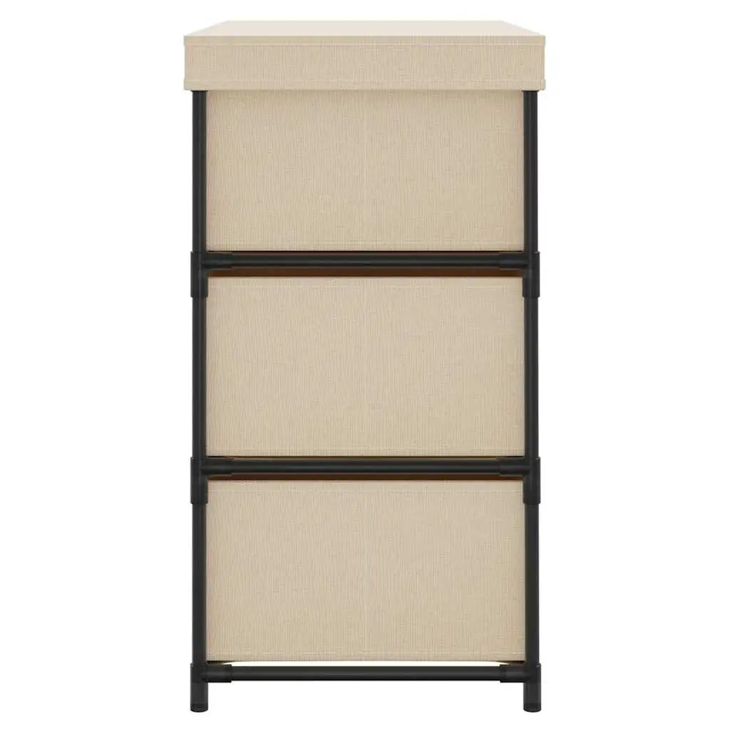 Storage Cabinet for Home 6 Drawer Cream Fabric Organiser Unit