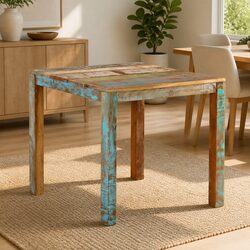 Dining Table Specs: 82x80x76 cm Solid Reclaimed Wood