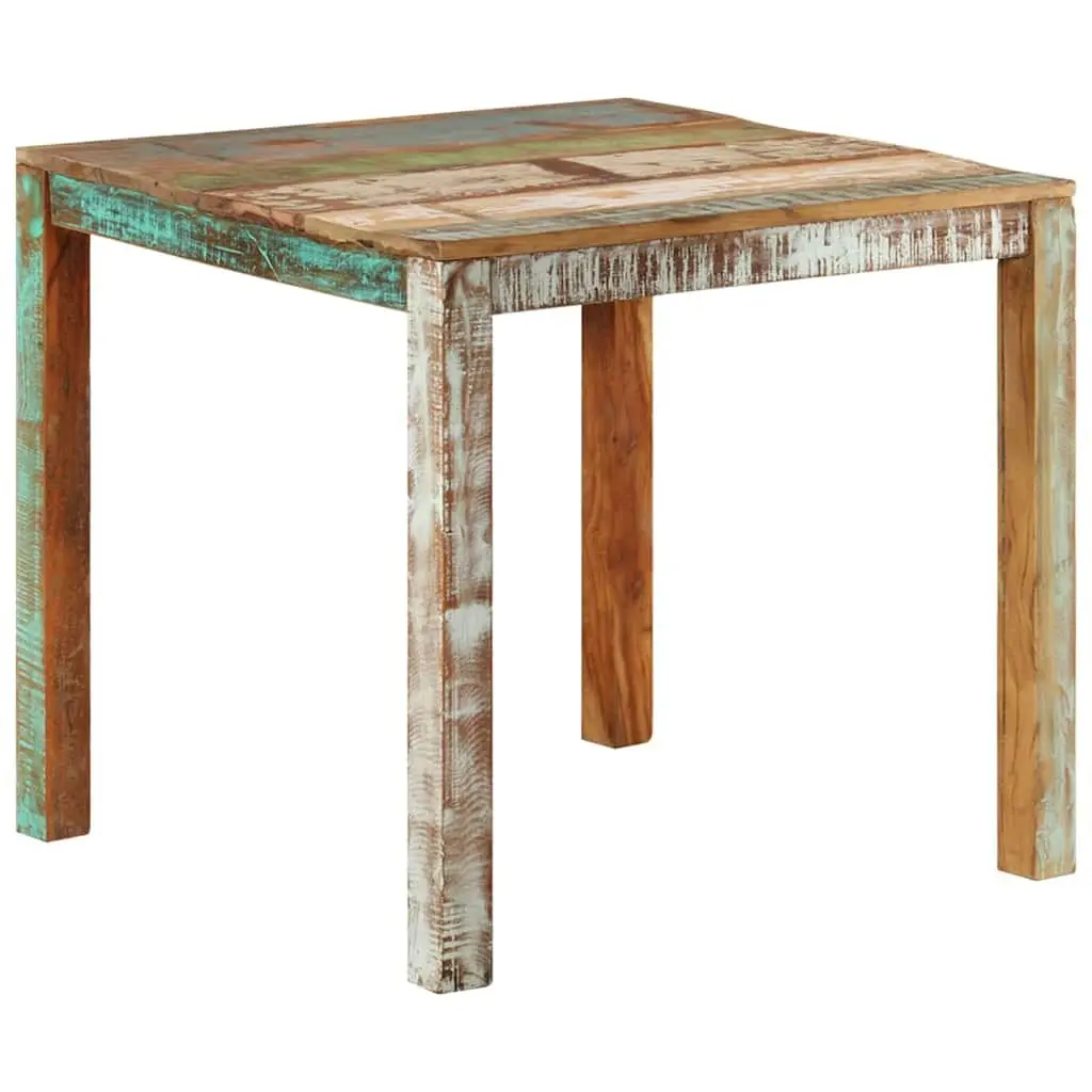 Dining Table 82x80x76 cm Handmade Solid Reclaimed Wood Rustic Kitchen Furniture
