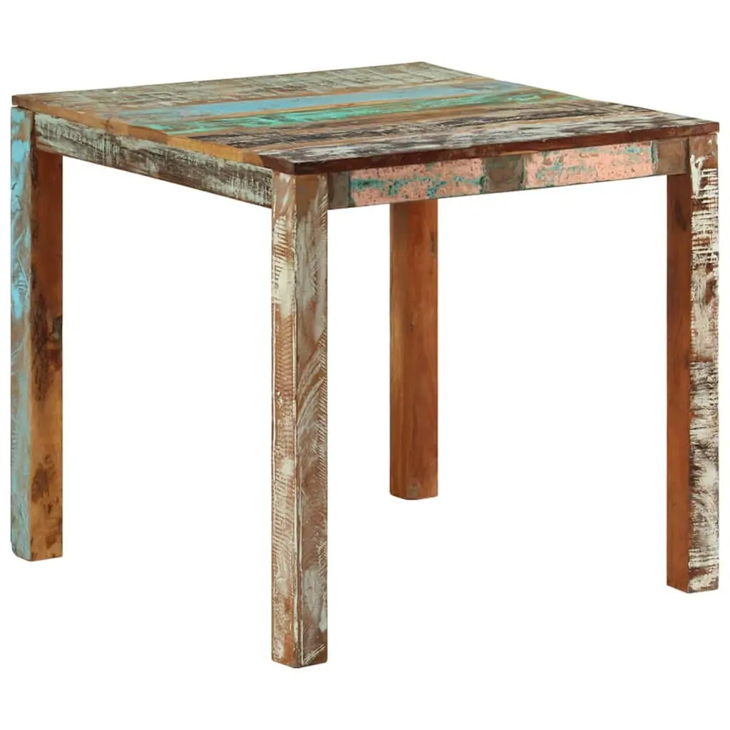 Dining Table 82x80x76 cm Handmade Solid Reclaimed Wood Rustic Kitchen Furniture