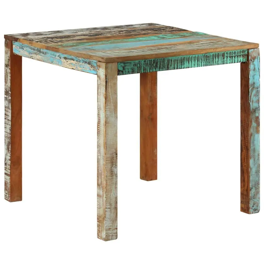 Dining Table 82x80x76 cm Handmade Solid Reclaimed Wood Rustic Kitchen Furniture