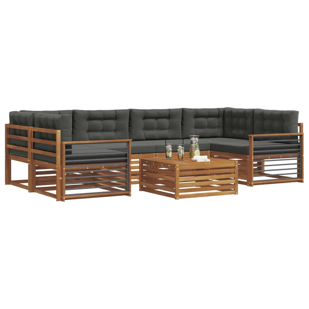 7-Piece Outdoor Sofa Set with Cushions