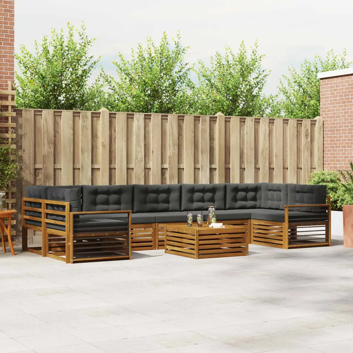 Outdoor Sofa Set 8 Pieces, Acacia Wood