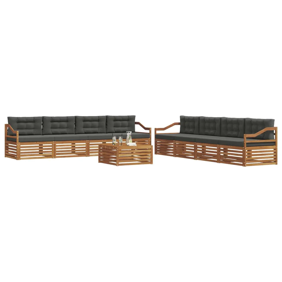 9-Piece Outdoor Sofa Set with Solid Acacia Frame