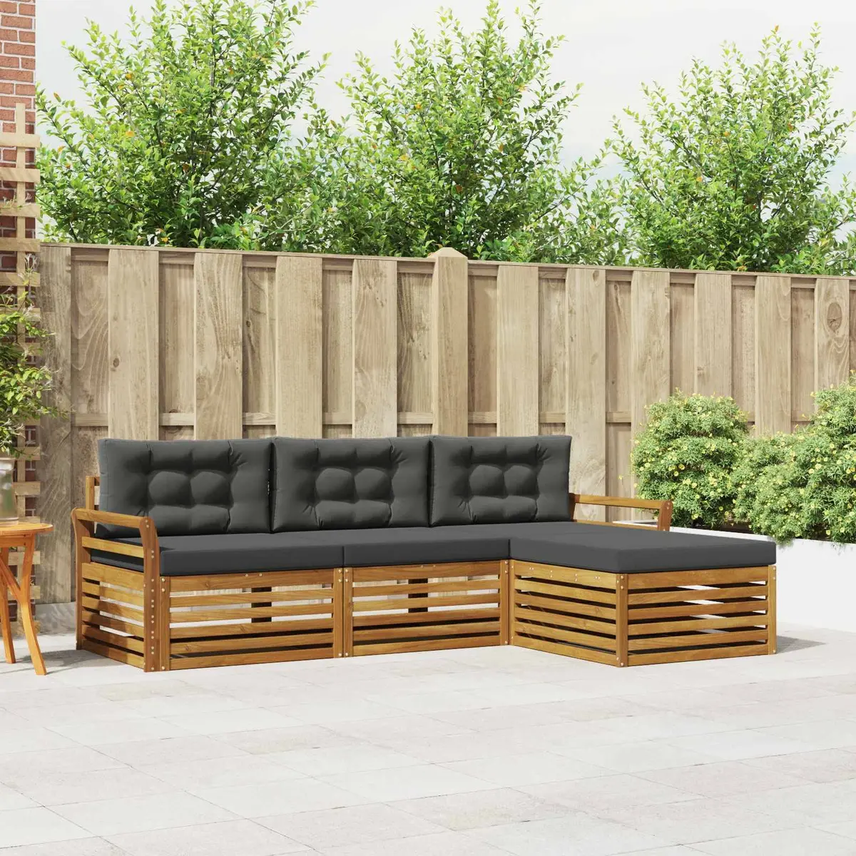 Outdoor Sofa Set Garden 254x162.5x73cm Acacia Wood