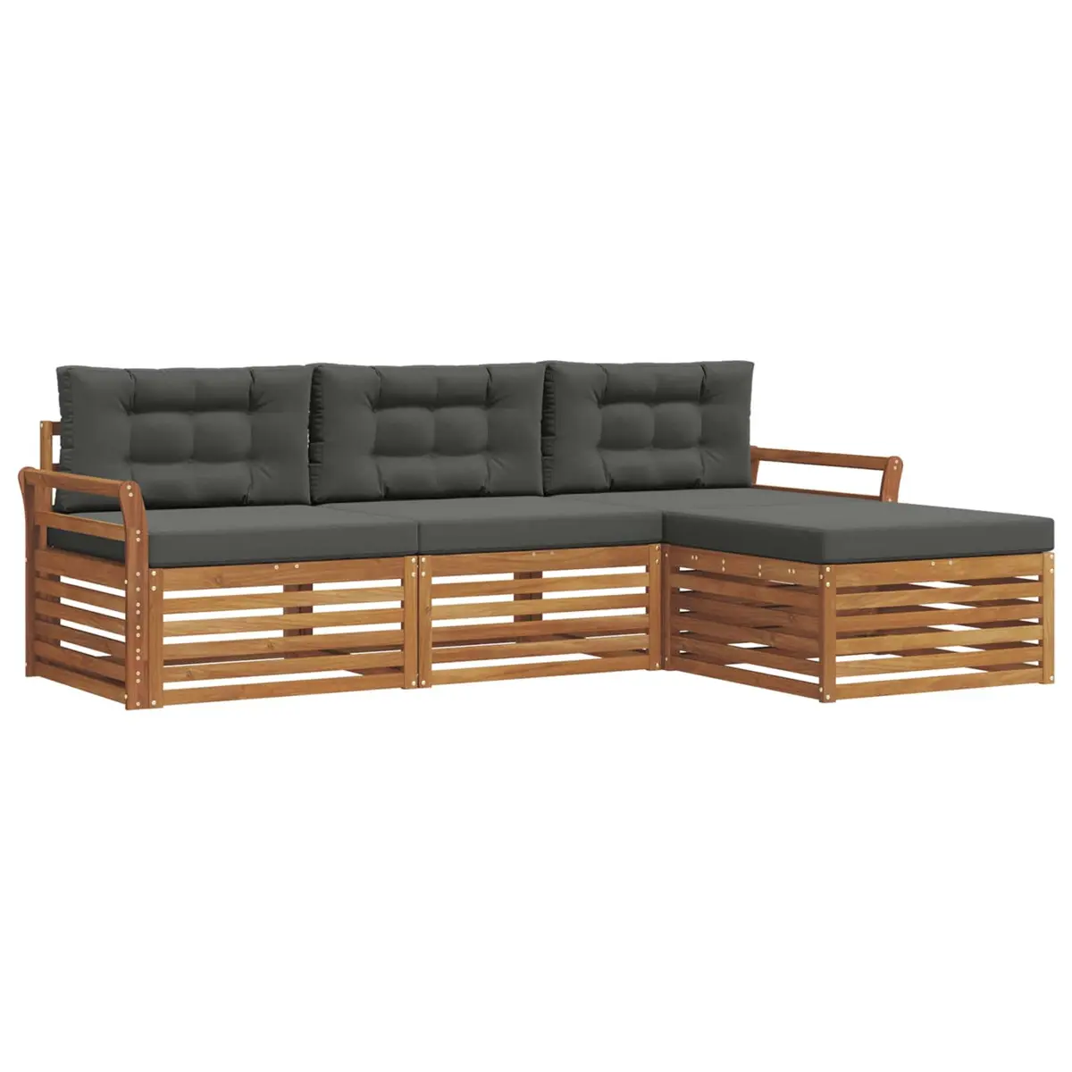 Outdoor Sofa Set Garden 254x162.5x73cm Acacia Wood