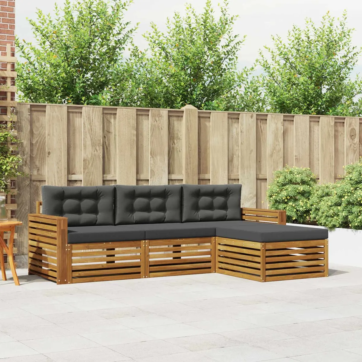 Outdoor Sofa Set Garden Terrace Modular Seating Natural Anthracite
