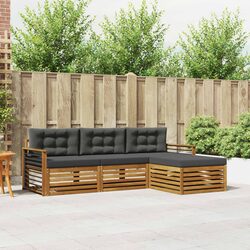 Outdoor Sofa Set Garden Furniture Natural Anthracite Acacia Wood Patio Seating