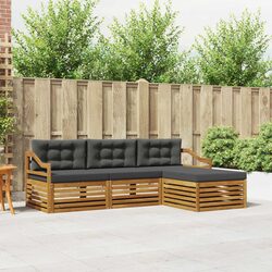 Outdoor Sofa Set Garden Furniture Natural Anthracite Acacia Wood Modular Seating