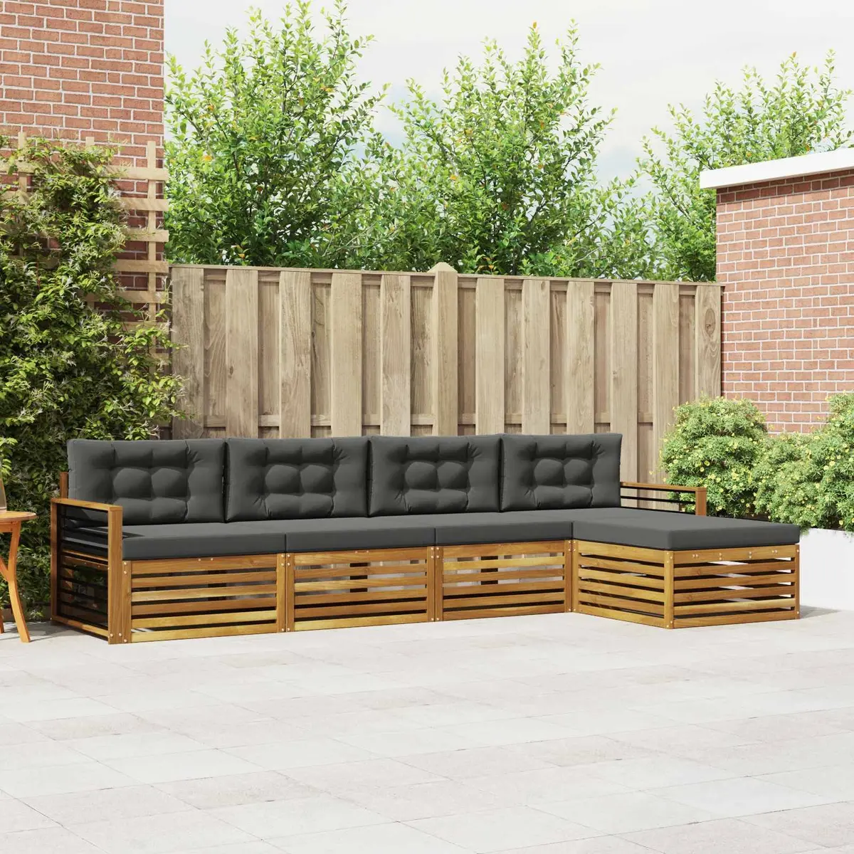 Outdoor Sofa Set 5 pcs Garden Furniture Lounge Modular Seating Natural