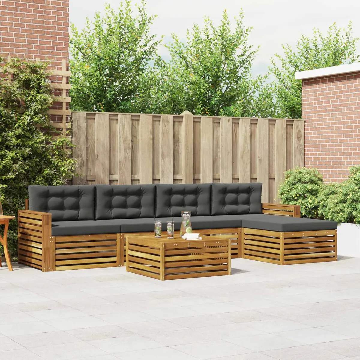 6-Piece Outdoor Sofa Set with Cushions