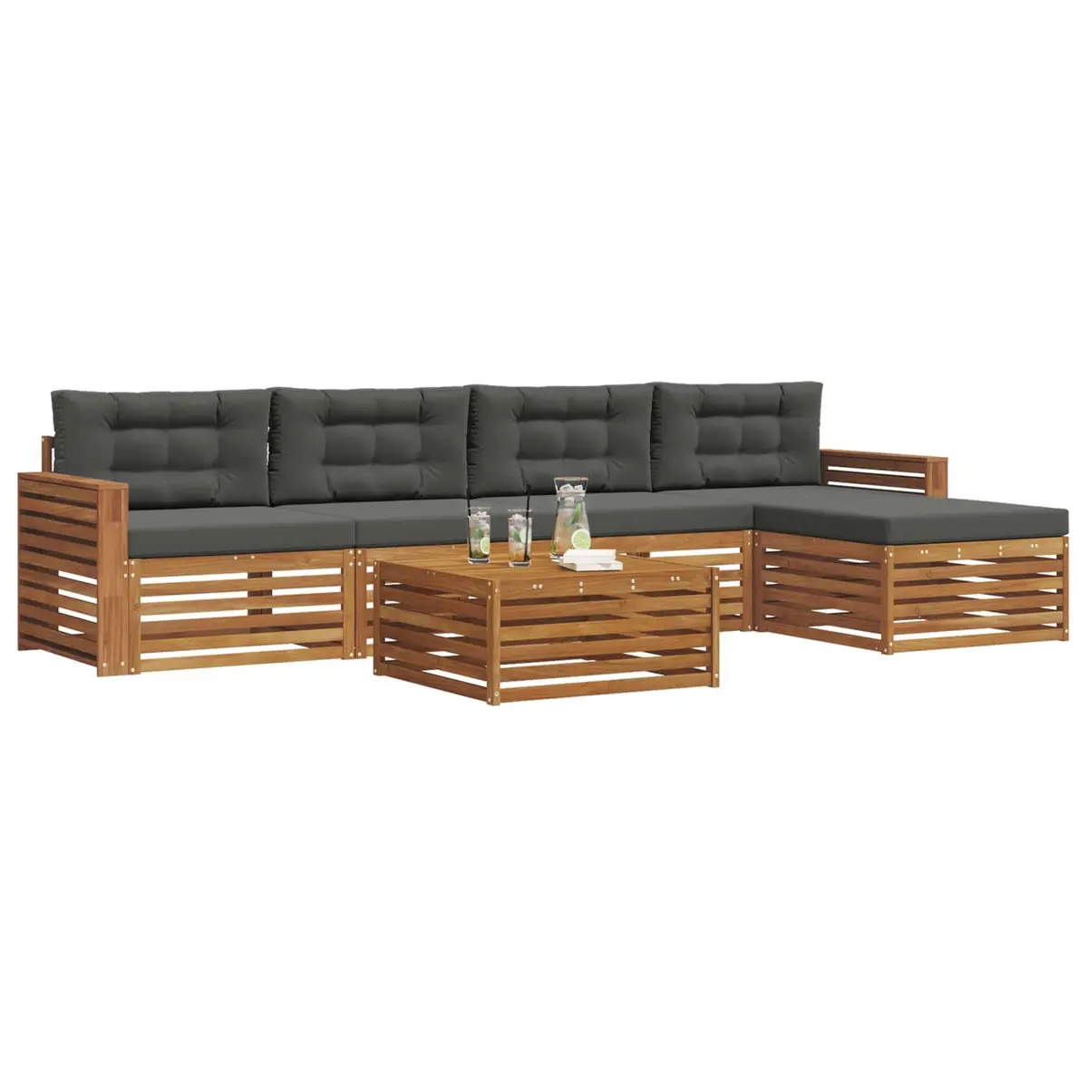 6-Piece Outdoor Sofa Set with Cushions
