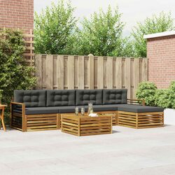 6-Piece Modular Outdoor Sofa Set in Brown