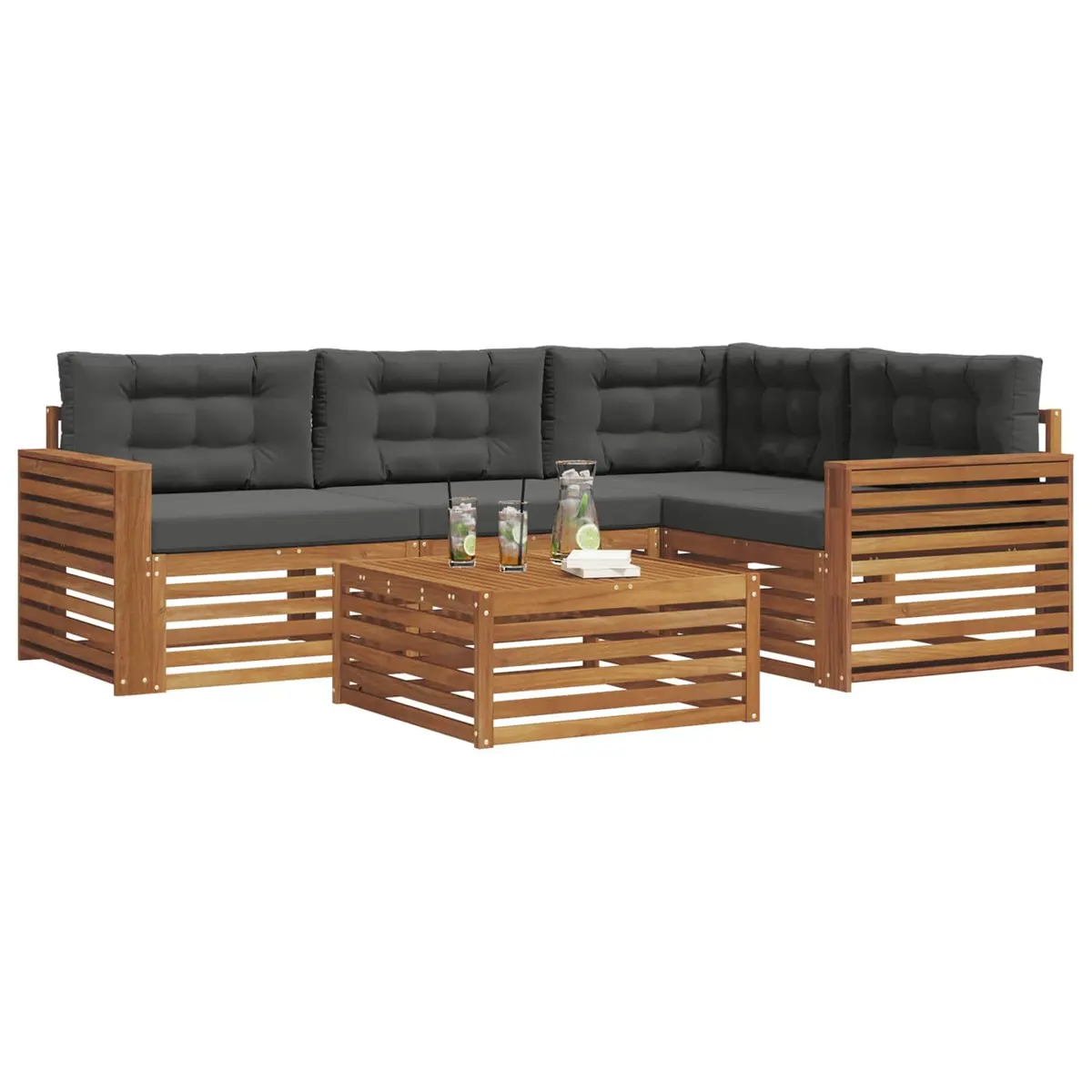 Outdoor Sofa Set 5 pcs Garden Furniture Modular Seating with Cushions Terrace