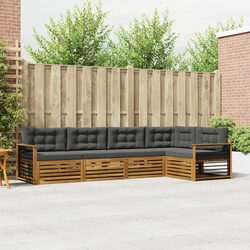 5-Piece Outdoor Lounge Set: Solid Acacia Wood & Cushions