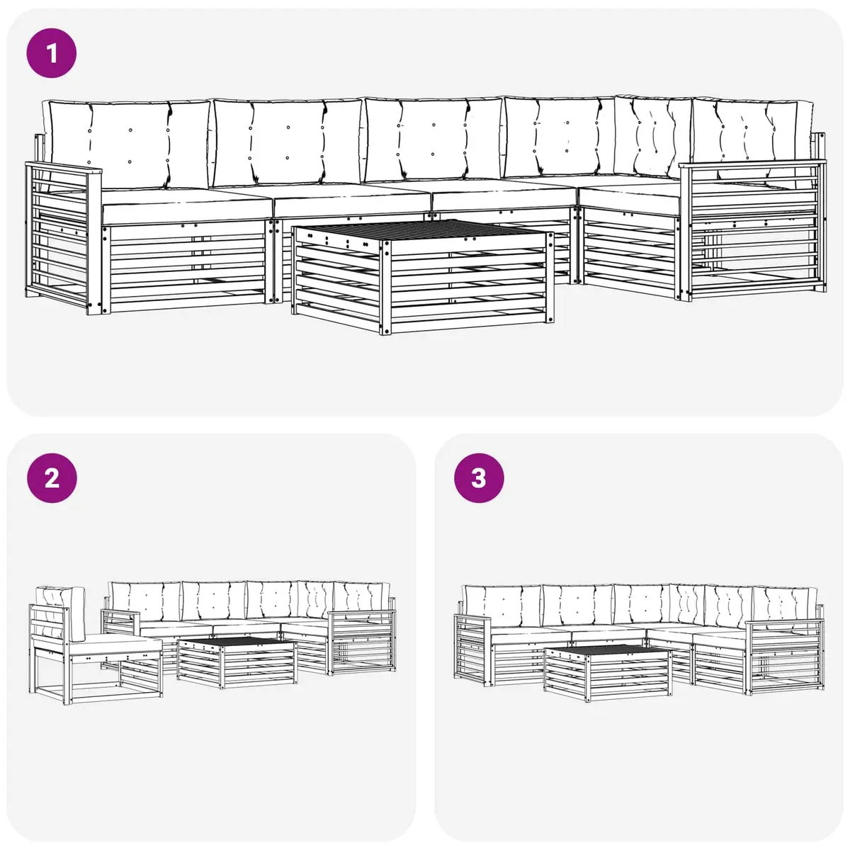6-Piece Outdoor Modular Sofa Set