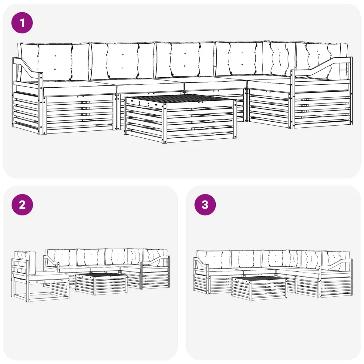6-Piece Modular Outdoor Sofa Set