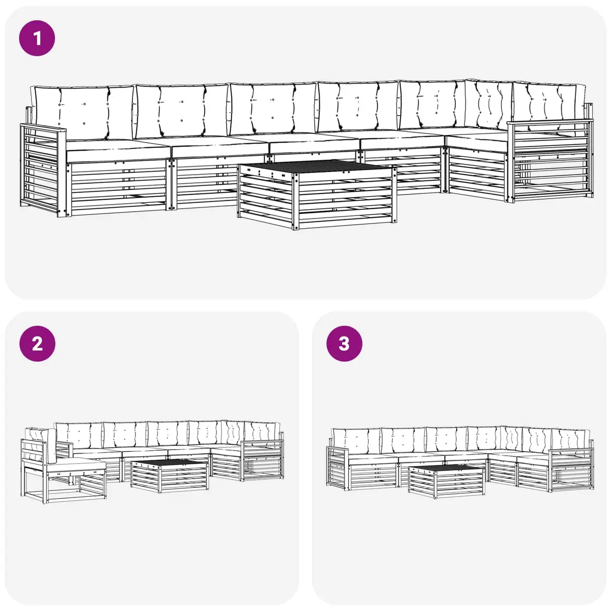 7-Piece Modular Outdoor Sofa Set
