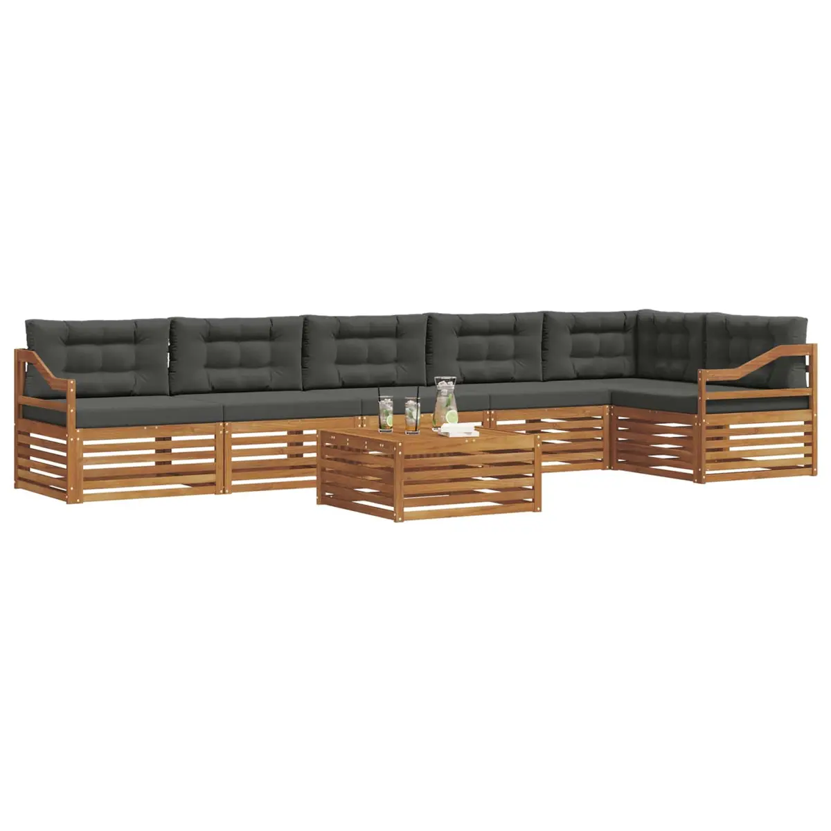 Outdoor Sofa Set Modular Garden Furniture 7 Piece Acacia Wood