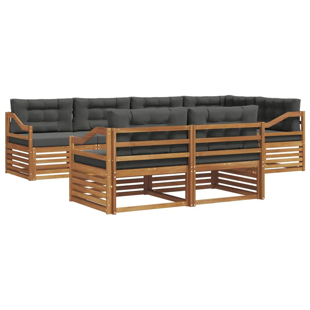 7-Piece Modular Outdoor Sofa Set with Cushions