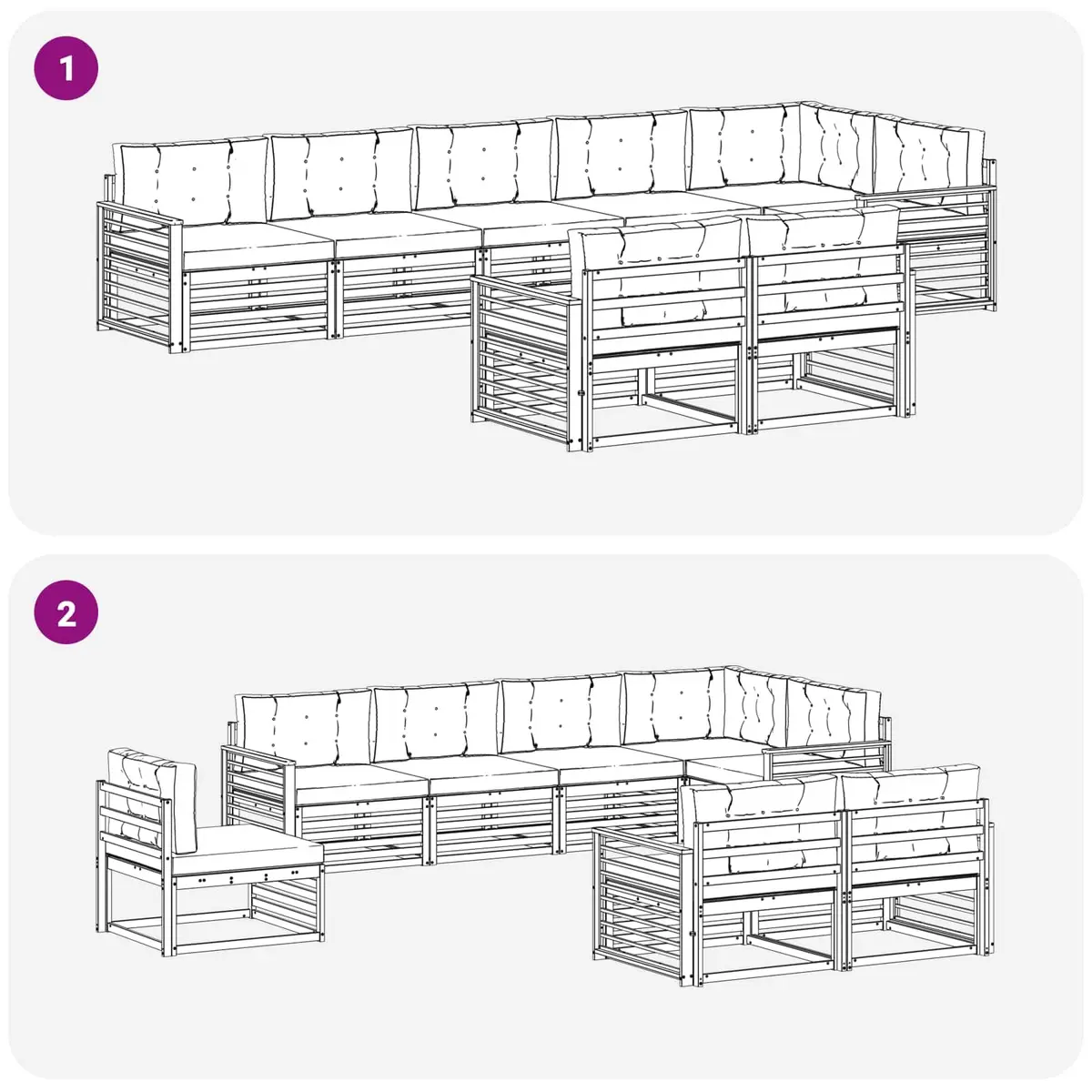8-Piece Modular Outdoor Sofa Set