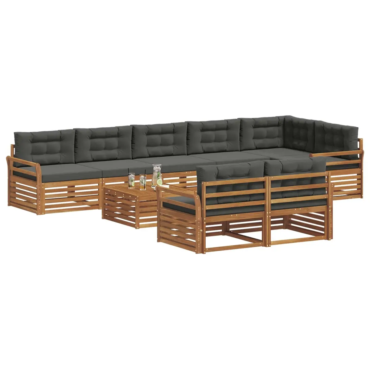 9-Piece Outdoor Sofa Set with Cushions