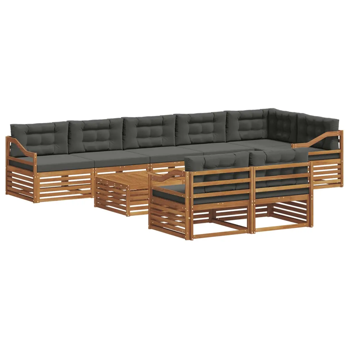 Outdoor Sofa Set Modular Sectional for Garden 9 Piece with Cushions