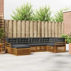 6-Piece Outdoor Sofa Set: Solid Acacia Wood & Cushions