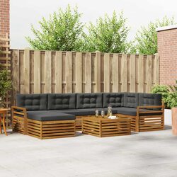 7-Piece Outdoor Lounge Sofa Set with Acacia Wood