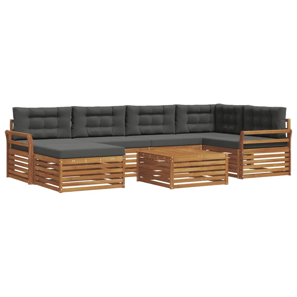 Outdoor Sofa Set 7 Piece Garden Terrace Patio Seating Brown