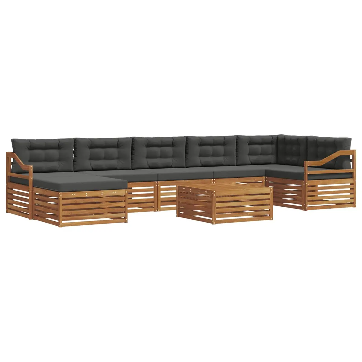 8-Piece Outdoor Sectional Sofa Set with Cushions