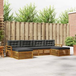 Outdoor Sectional Sofa Set 6 Pieces Modular Garden Patio Furniture Natural