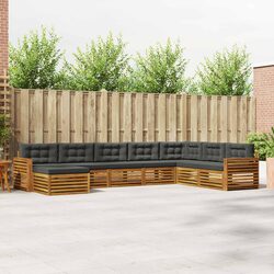 Outdoor Sofa Set 8 Piece Natural Anthracite Garden Furniture Patio Lounge
