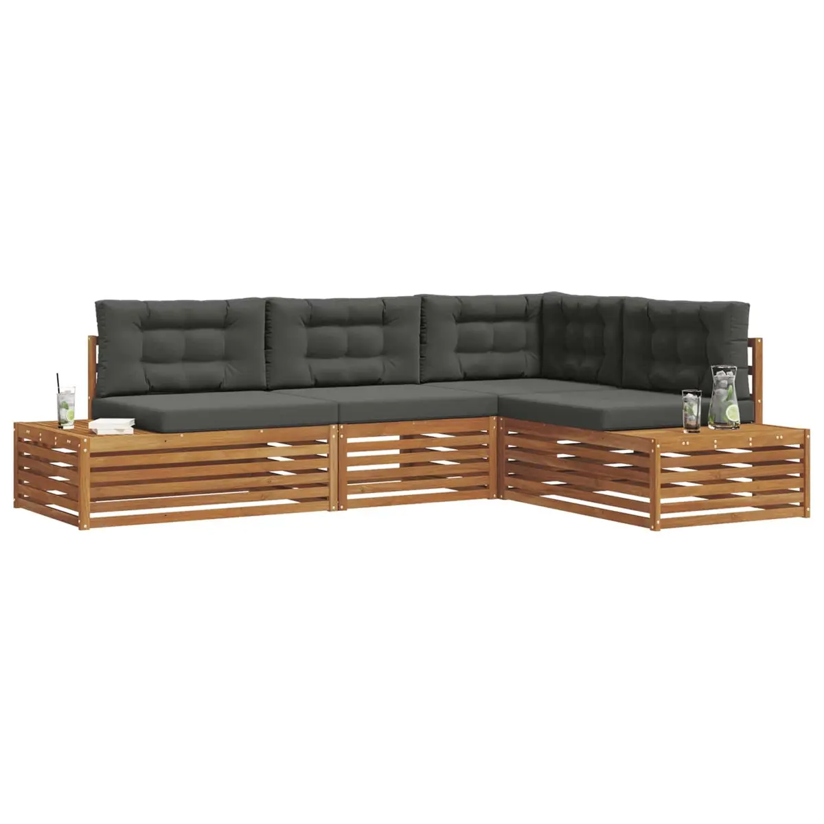Outdoor Sofa Set Modular Lounge Garden Patio Furniture 5 Piece Brown