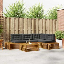 Outdoor Sectional Sofa Set: 5 Pieces of Solid Acacia Wood