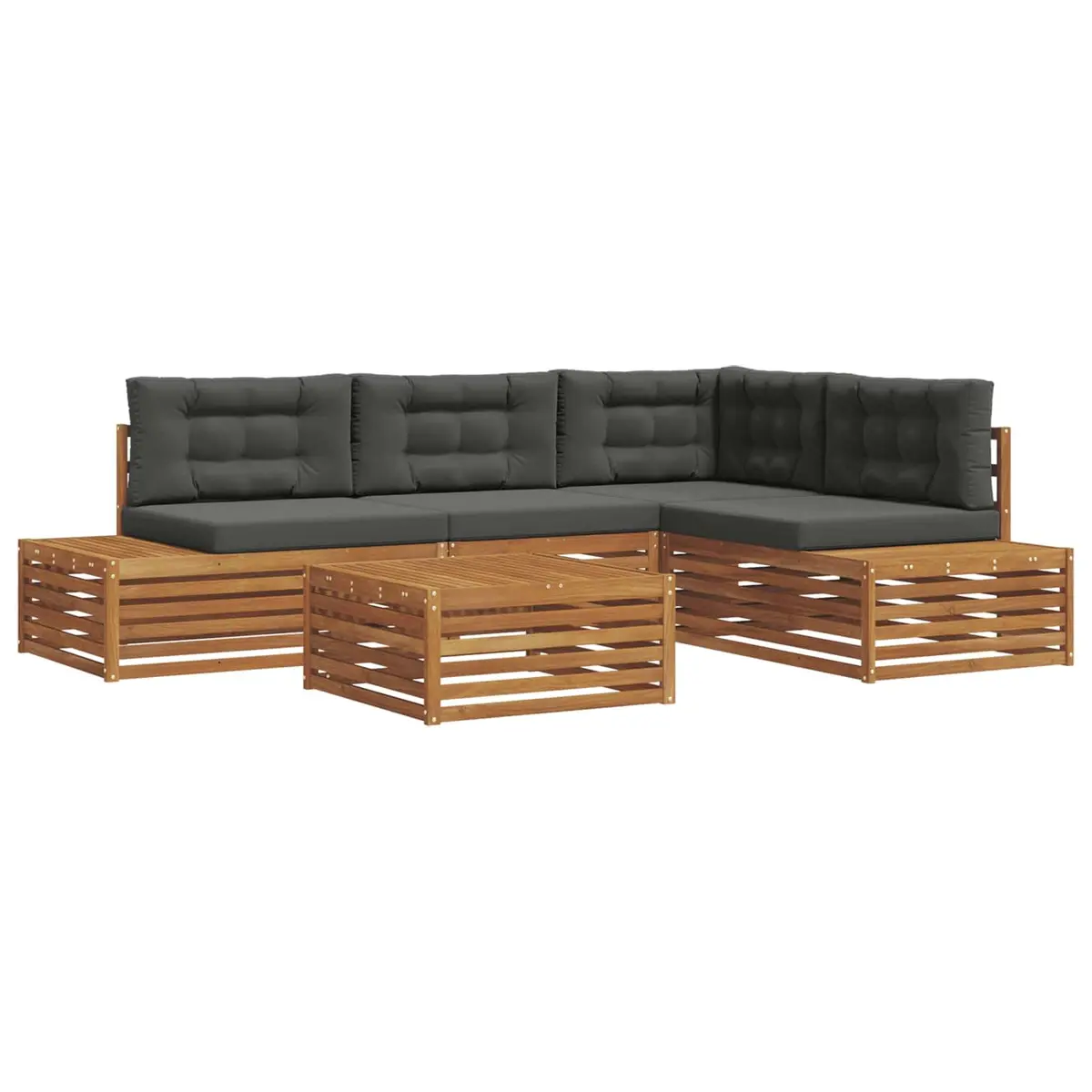 Outdoor Sectional Sofa Set 5 Piece Garden Furniture Patio Seating with Cushions