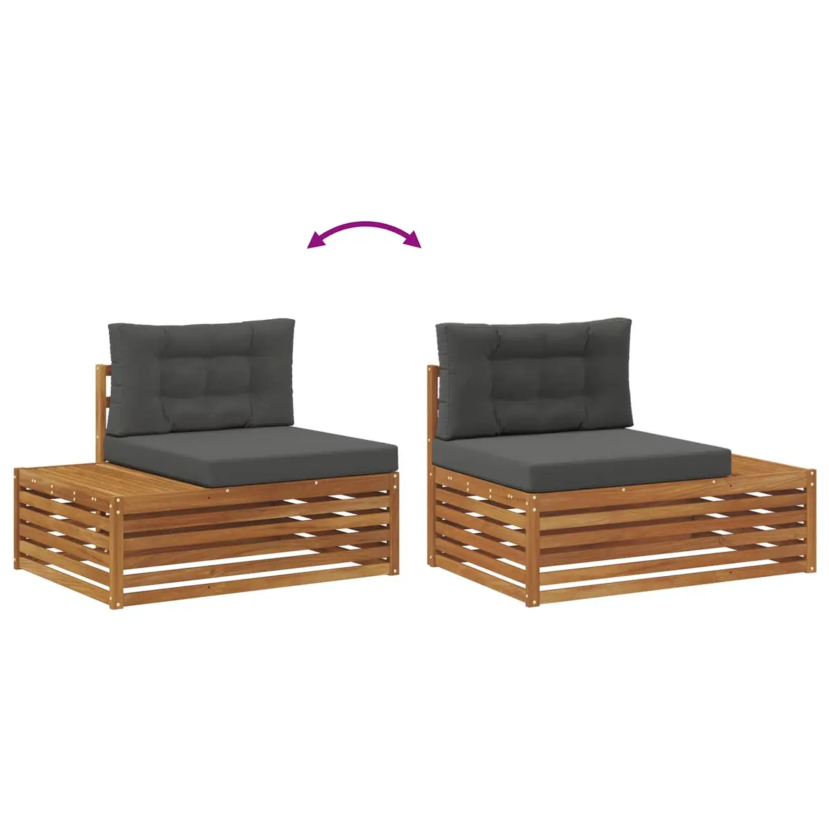 Outdoor Sectional Sofa Set 5 Piece Garden Furniture Patio Seating with Cushions