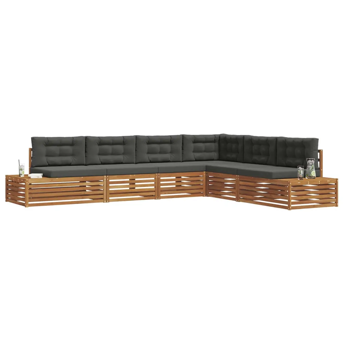 6-Piece Brown Outdoor Sofa Set