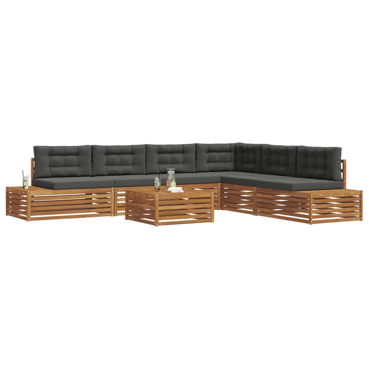 Outdoor Sofa Set Garden Lounge Patio 8 Piece Acacia Wood Sectional Seating