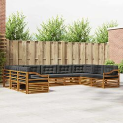 9-Piece Modular Outdoor Sofa Set in Natural and Anthracite
