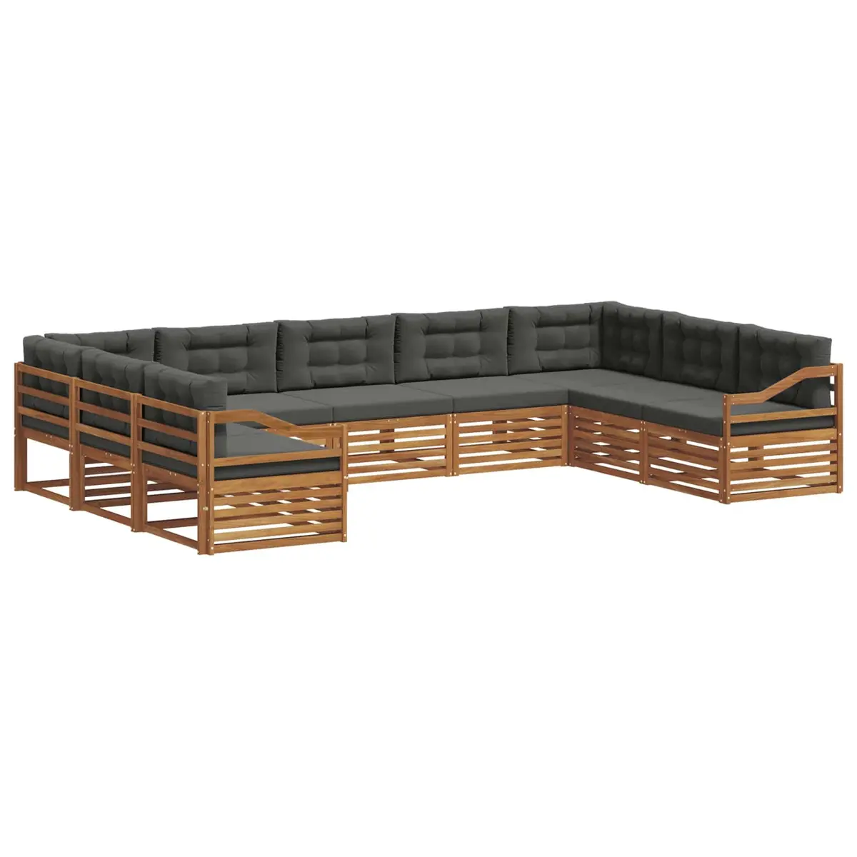 Outdoor Sofa Set Garden Furniture 9 Piece Natural Anthracite Acacia Wood Patio